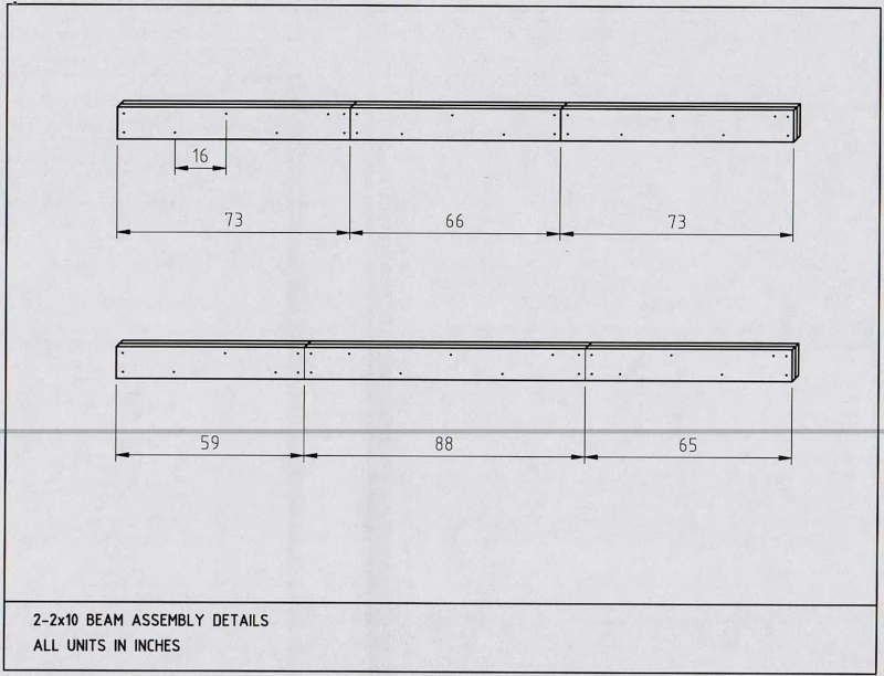 Detail of the assembly of the beam.