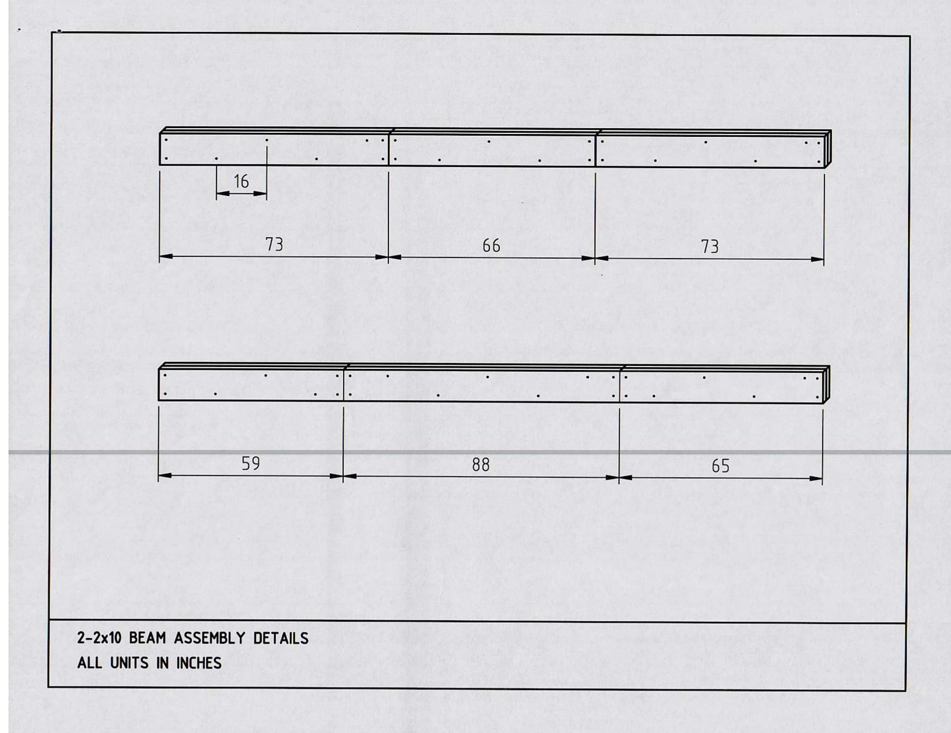 Detail of the assembly of the beam.