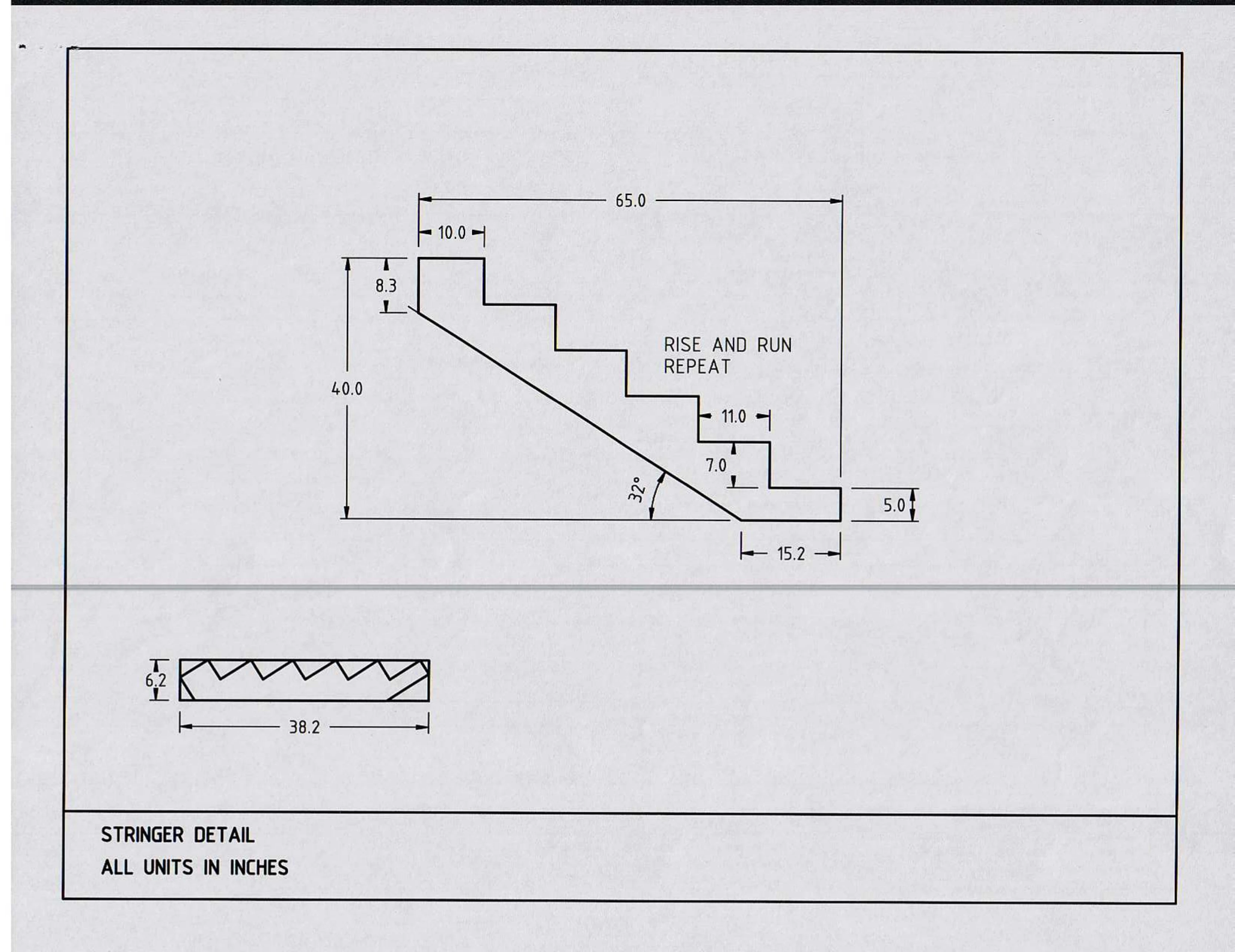 The details of how to cut a stringer out of a 2 by 8.